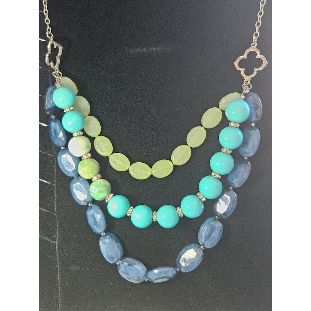 Simple Addiction silver beaded necklace 21.5-24"